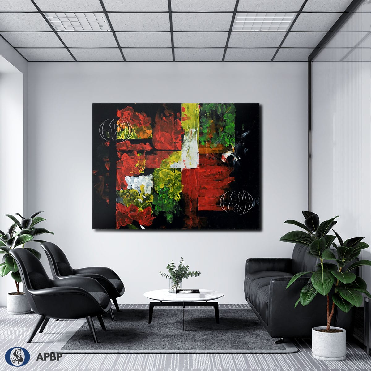 decorar con cuadros abstractos "Árbol Rojo" de Lea OTTER